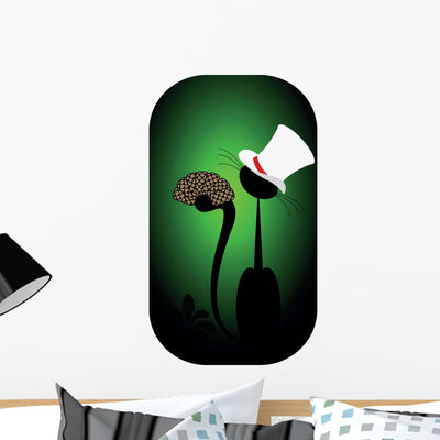 Cat with Poker Card shown on a wall