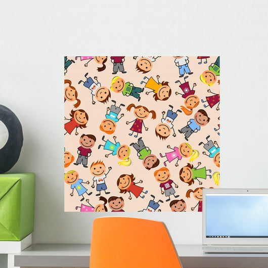 Boys and Girls Seamless Wall Decal