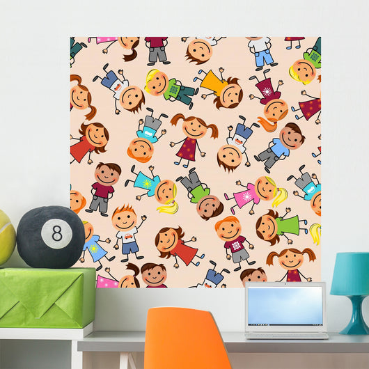 Boys and Girls Seamless Wall Decal