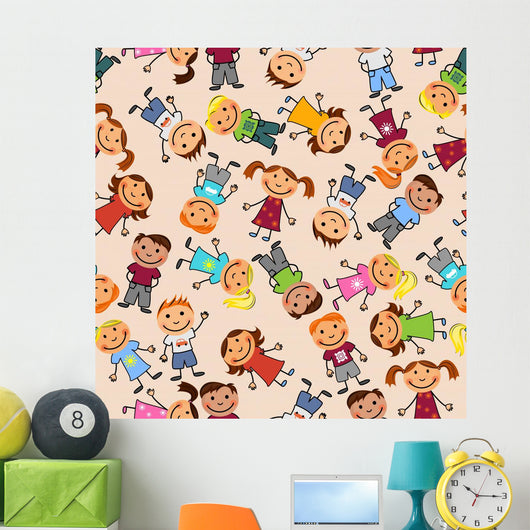 Boys and Girls Seamless Wall Decal