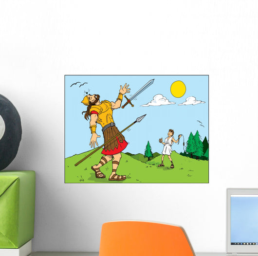 Cartoon Goliath Defeated David