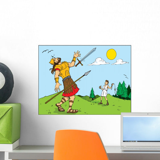 Cartoon Goliath Defeated David