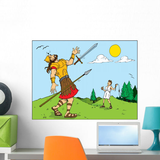Cartoon Goliath Defeated David