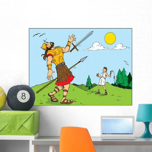 Cartoon Goliath Defeated David