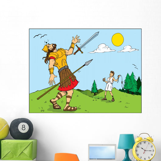 Cartoon Goliath Defeated David