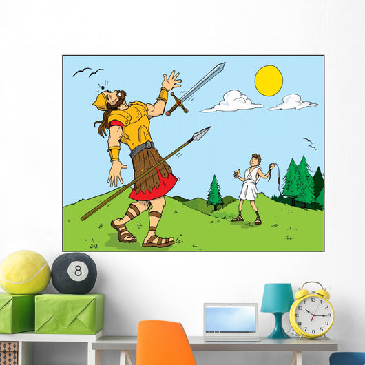 Cartoon Goliath Defeated David