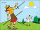 Cartoon Goliath Defeated David