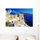 beautiful Santorini view of caldera with churches Wall Mural