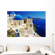 beautiful Santorini view of caldera with churches Wall Mural