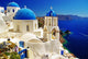 beautiful Santorini view of caldera with churches Wall Mural