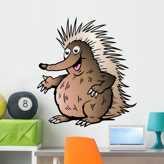 Hand-Drawn Vector Illustration of an Echidna Wall Decal