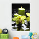 Burning Green Candle and Wall Mural