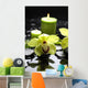 Burning Green Candle and Wall Mural