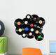 Abstract music background made of vintage vinyl records Wall Decal
