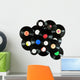 Abstract music background made of vintage vinyl records Wall Decal