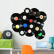 Abstract music background made of vintage vinyl records Wall Decal