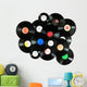 Abstract music background made of vintage vinyl records Wall Decal