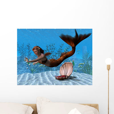 Underwater Mermaid shown on a wall