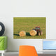 Farmer and Hay Bales Wall Mural