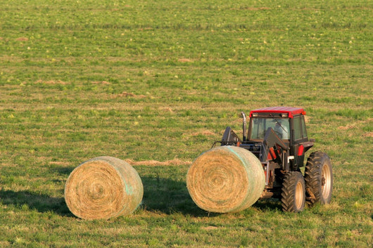 Farmer and Hay Bales Wall Mural