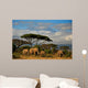 Elephant Family in Front of Mt Kilimanjaro Wall Mural