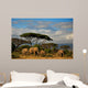 Elephant Family in Front of Mt Kilimanjaro Wall Mural