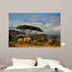 Elephant Family in Front of Mt Kilimanjaro Wall Mural