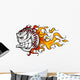 Flaming Baseball or Softball Face Vector Wall Decal