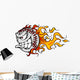 Flaming Baseball or Softball Face Vector Wall Decal