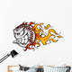 Flaming Baseball or Softball Face Vector Wall Decal