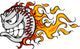 Flaming Baseball or Softball Face Vector Wall Decal