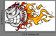 Flaming Baseball or Softball Face Vector Wall Decal