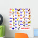 animals placed on letter of the alphabet Wall Mural
