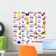 animals placed on letter of the alphabet Wall Mural