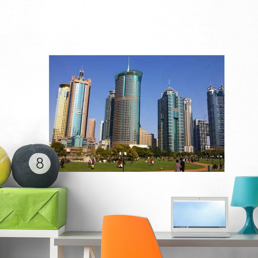 Surrounded Modern Skyscrapers Shanghai Wall Decal