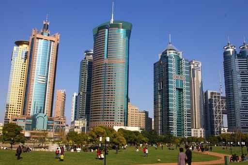 Surrounded Modern Skyscrapers Shanghai Wall Decal