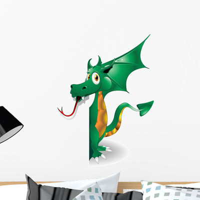 Puppy-baby Dragon Dragon Background-vector Wall Decal shown on a wall