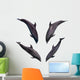 Four Jumping Dolphins Wall Decal