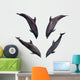 Four Jumping Dolphins Wall Decal