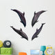 Four Jumping Dolphins Wall Decal