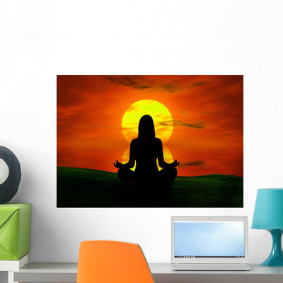 Yoga Wall Mural shown on a wall