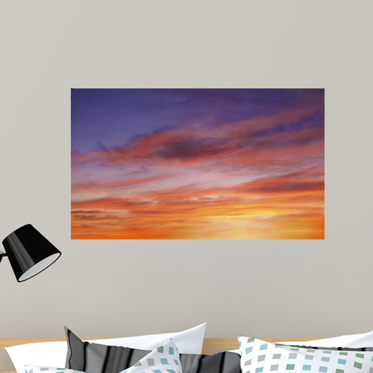 Brilliant Purple Orange Sunset Wall Decal