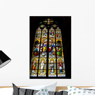 Stained Glass Windows Wall Mural shown on a wall