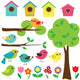 Trees Flowers Birds Wall Decal