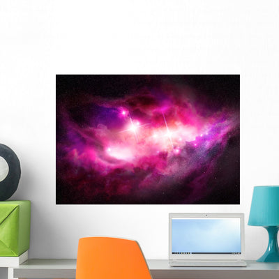 Space Nebula Interstellar Cloud Wall Mural shown on a wall