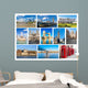 Collage of London landmarks Wall Mural