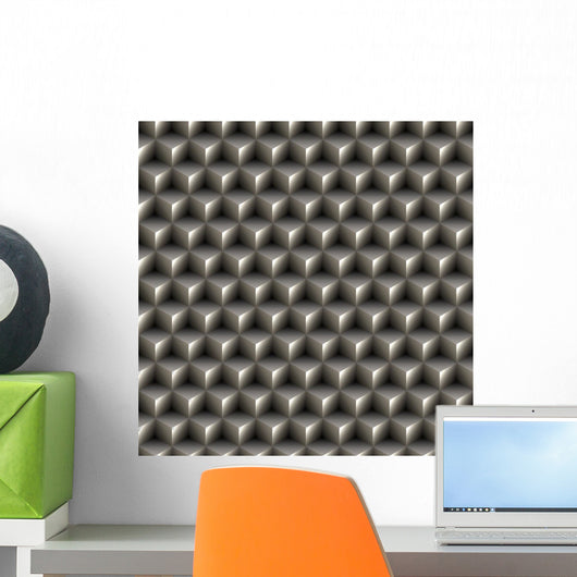 Seamless 3D Cubes Texture Wall Decal