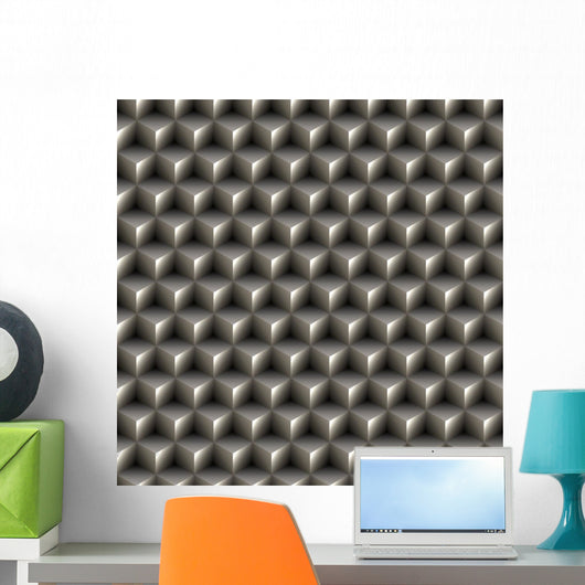Seamless 3D Cubes Texture Wall Decal
