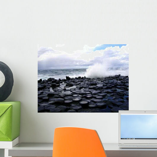 Wave Breaking Over Giant's Causeway 2 Wall Decal