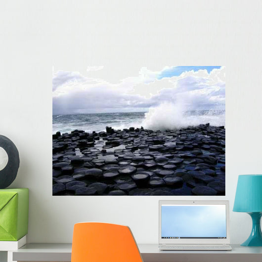 Wave Breaking Over Giant's Causeway 2 Wall Decal